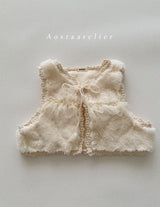 ［Aosta］Fur open vest