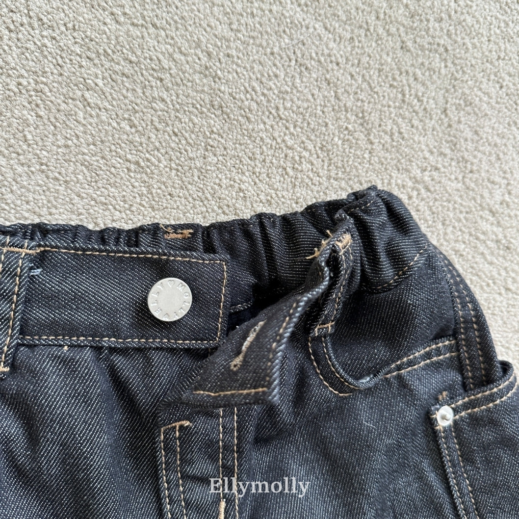 ［ELLY MOLLY］Rivet curve denim pants
