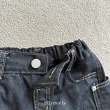 ［ELLY MOLLY］Rivet curve denim pants
