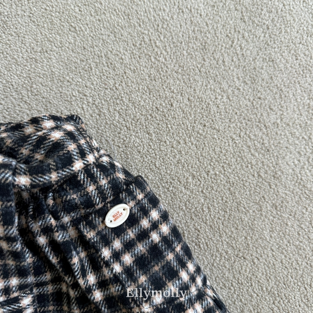 ［ELLY MOLLY］Miso check wrap pants