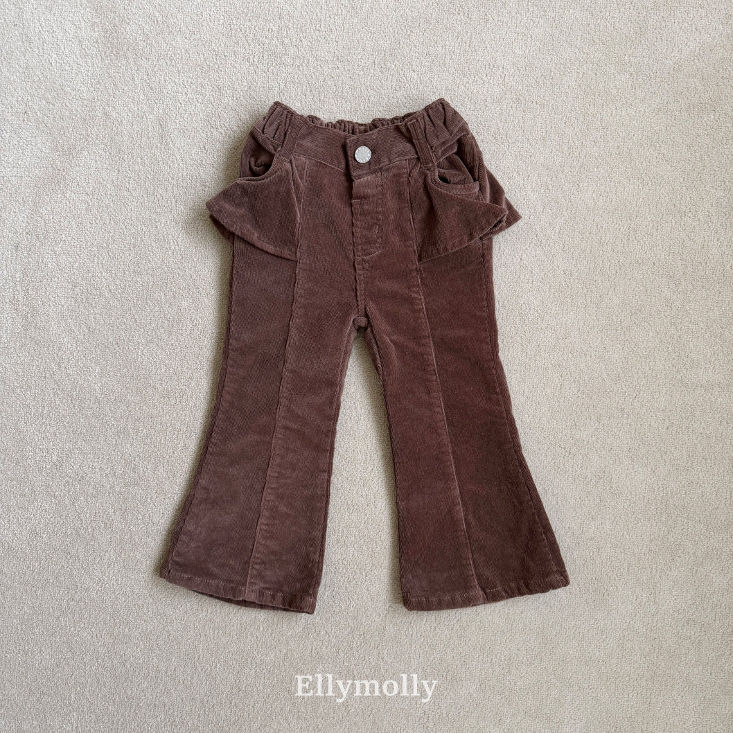 ［ELLY MOLLY］Selly peach frill flare pants
