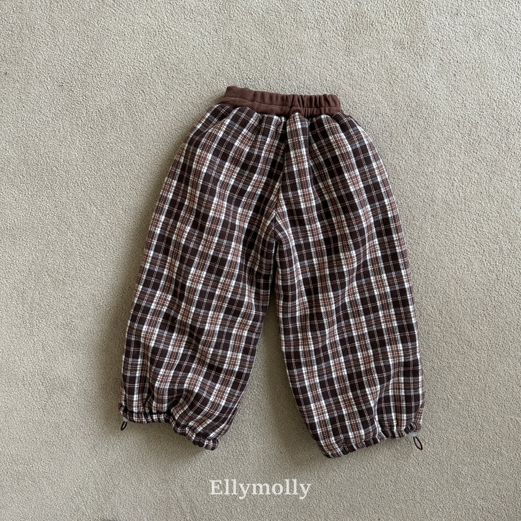 ［ELLY MOLLY］Teddy fur check pants