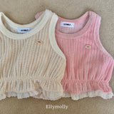 ［ELLY MOLLY］Velvet crunch vest