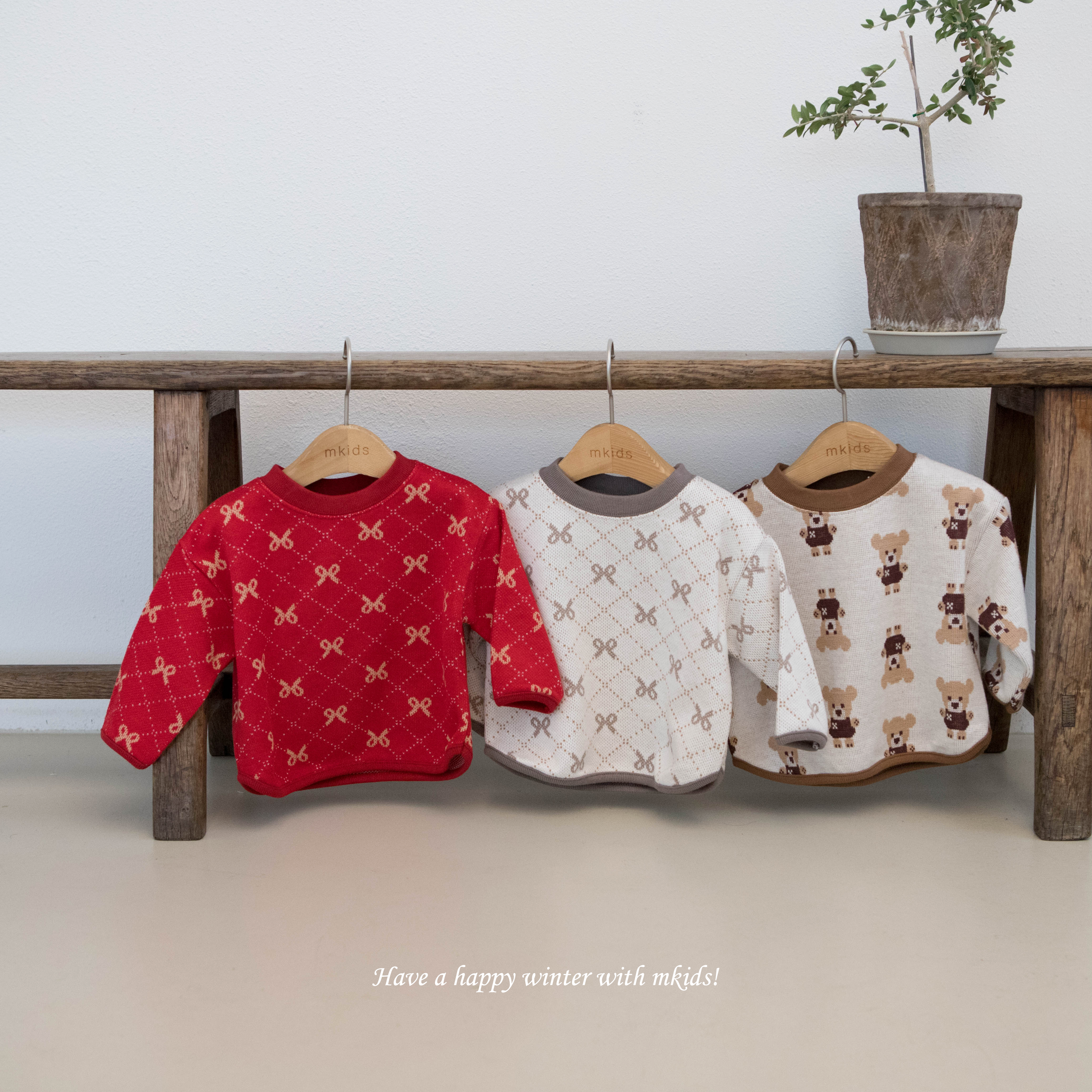 ［mkids］Ribbon knit tops