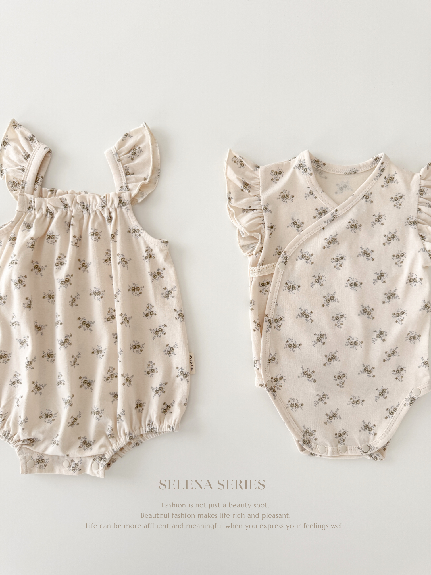 Selena newborn rompers