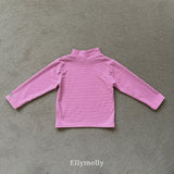 ［ELLY MOLLY］Mue stripe halfneck tee