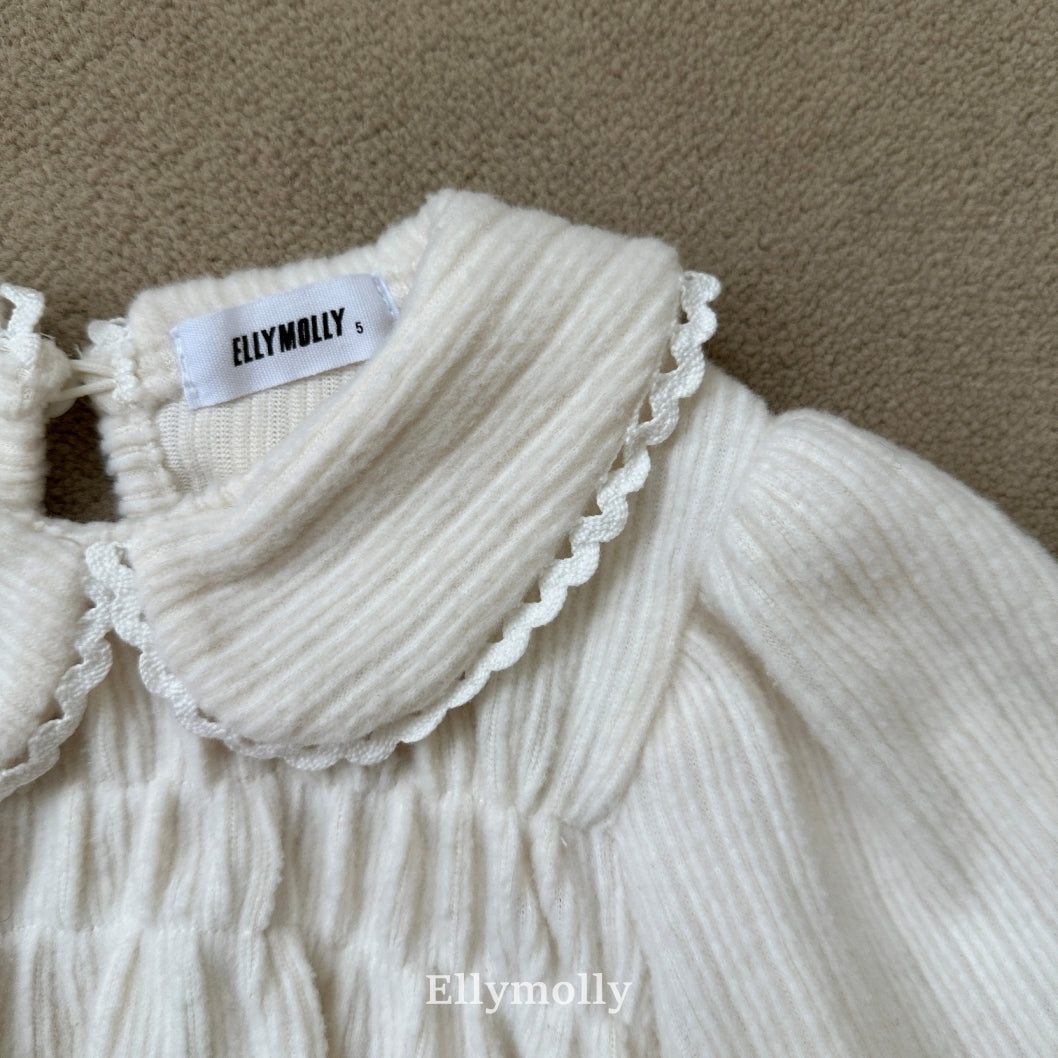 ［ELLY MOLLY］Honey round collar blouse