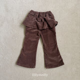［ELLY MOLLY］Selly peach frill flare pants