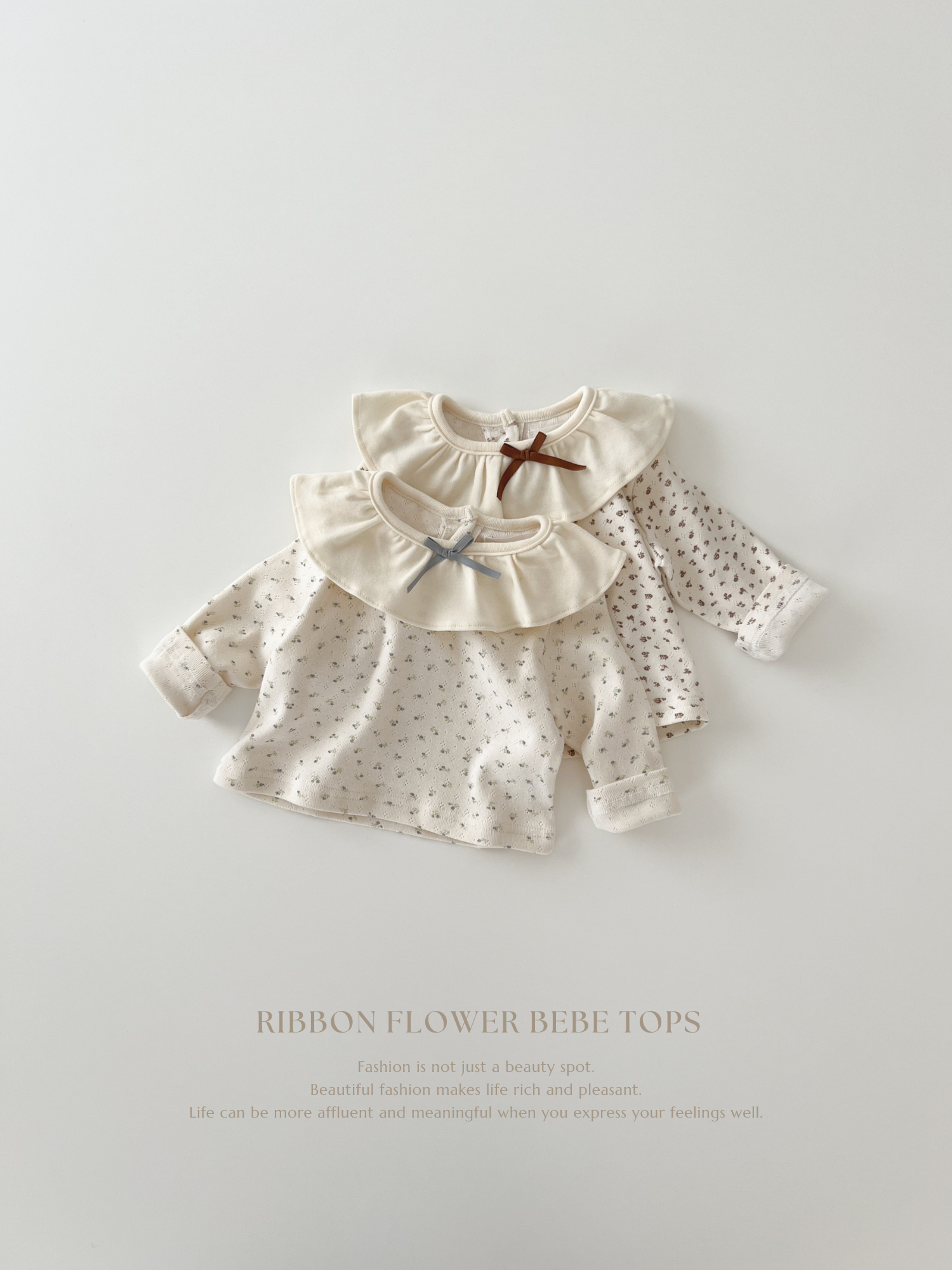 Ribbon flower bebe tops