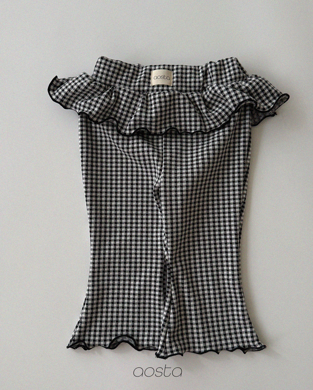 ［Aosta］Kiki Frill Check Pants