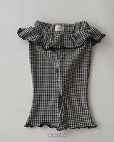 ［Aosta］Kiki Frill Check Pants