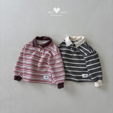 ［Lala land］Pigment stripe collar tee