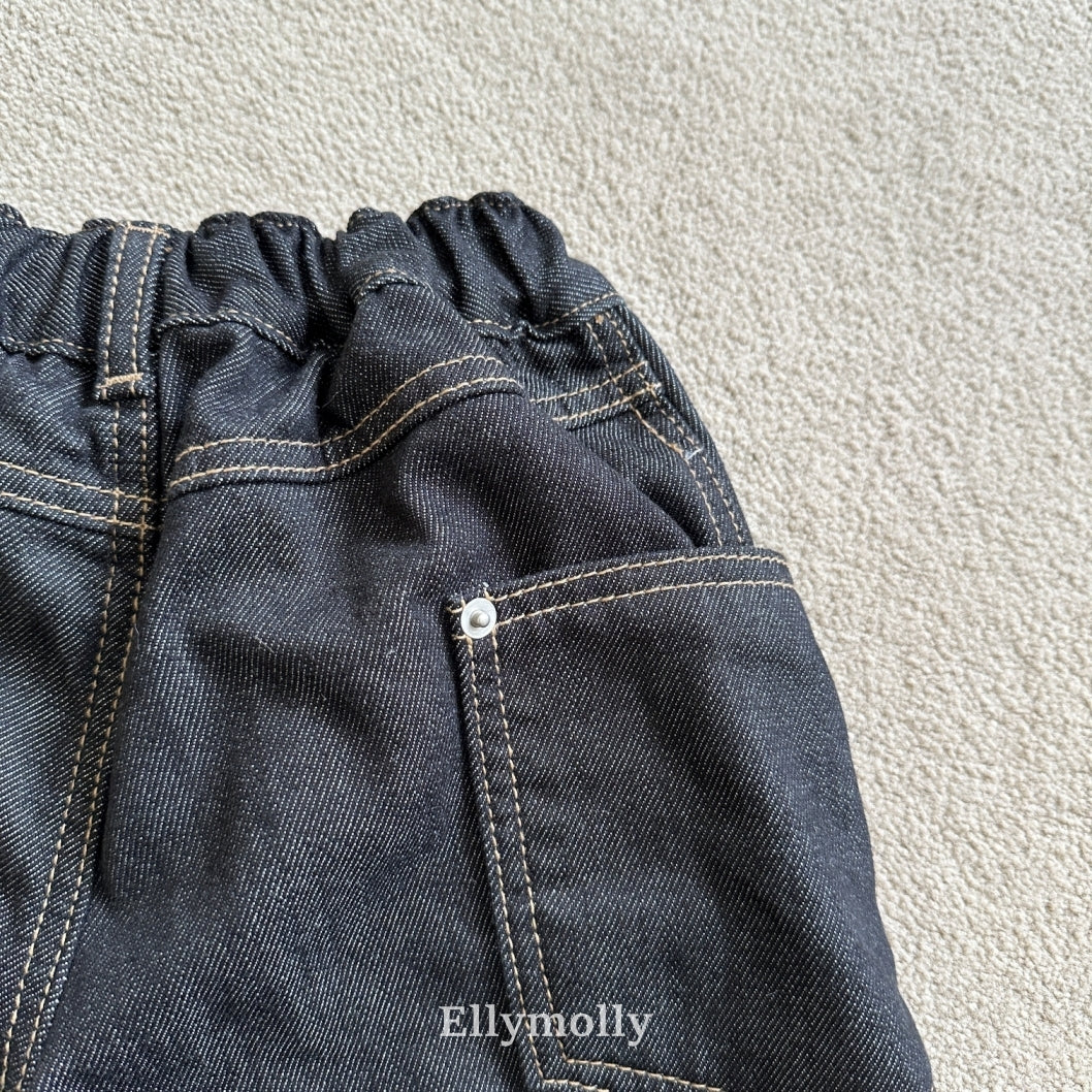 ［ELLY MOLLY］Rivet curve denim pants