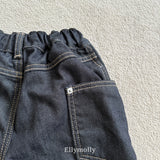 ［ELLY MOLLY］Rivet curve denim pants