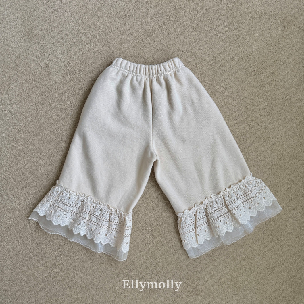 ［ELLY MOLLY］Creamy lace pants