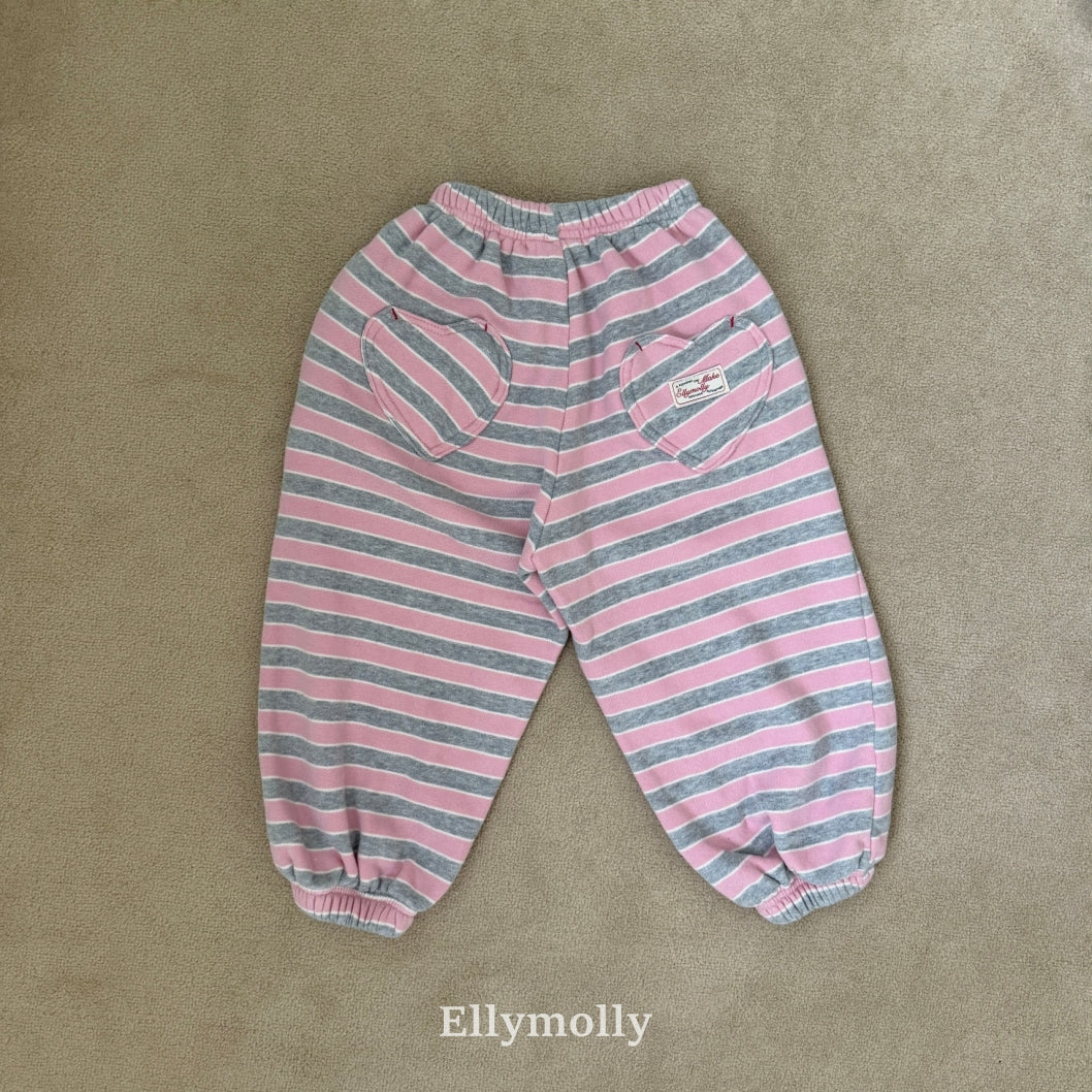 ［ELLY MOLLY］Gray heart jogger pants