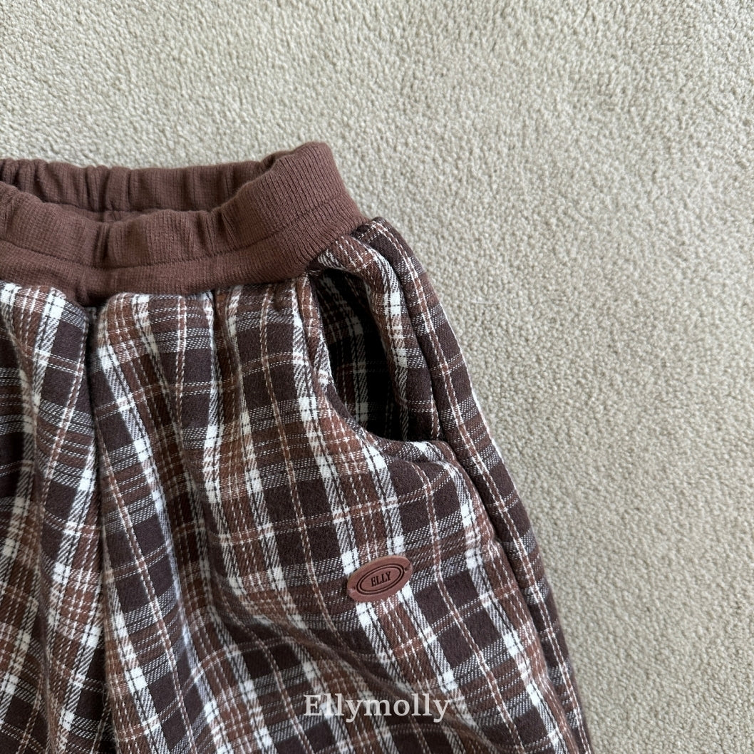 ［ELLY MOLLY］Teddy fur check pants
