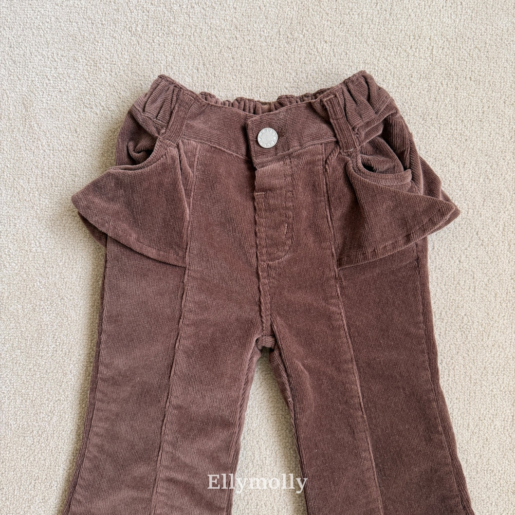 ［ELLY MOLLY］Selly peach frill flare pants