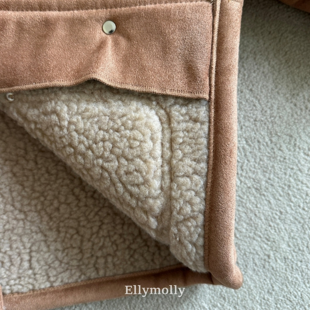 ［ELLY MOLLY］Soft tow tone mouton jacket