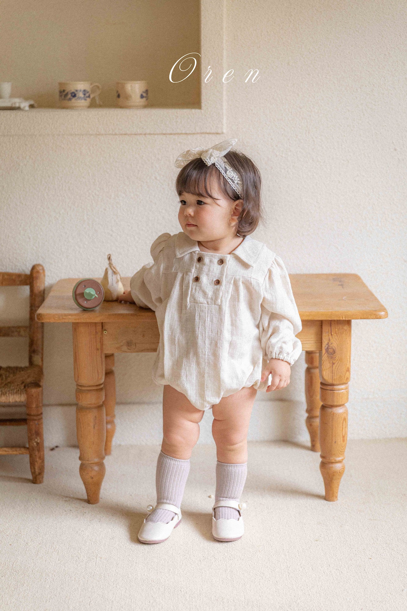 ［OREN］Nunu jacquard double rompers
