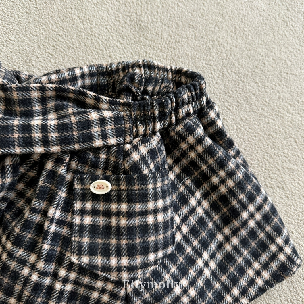 ［ELLY MOLLY］Miso check wrap pants