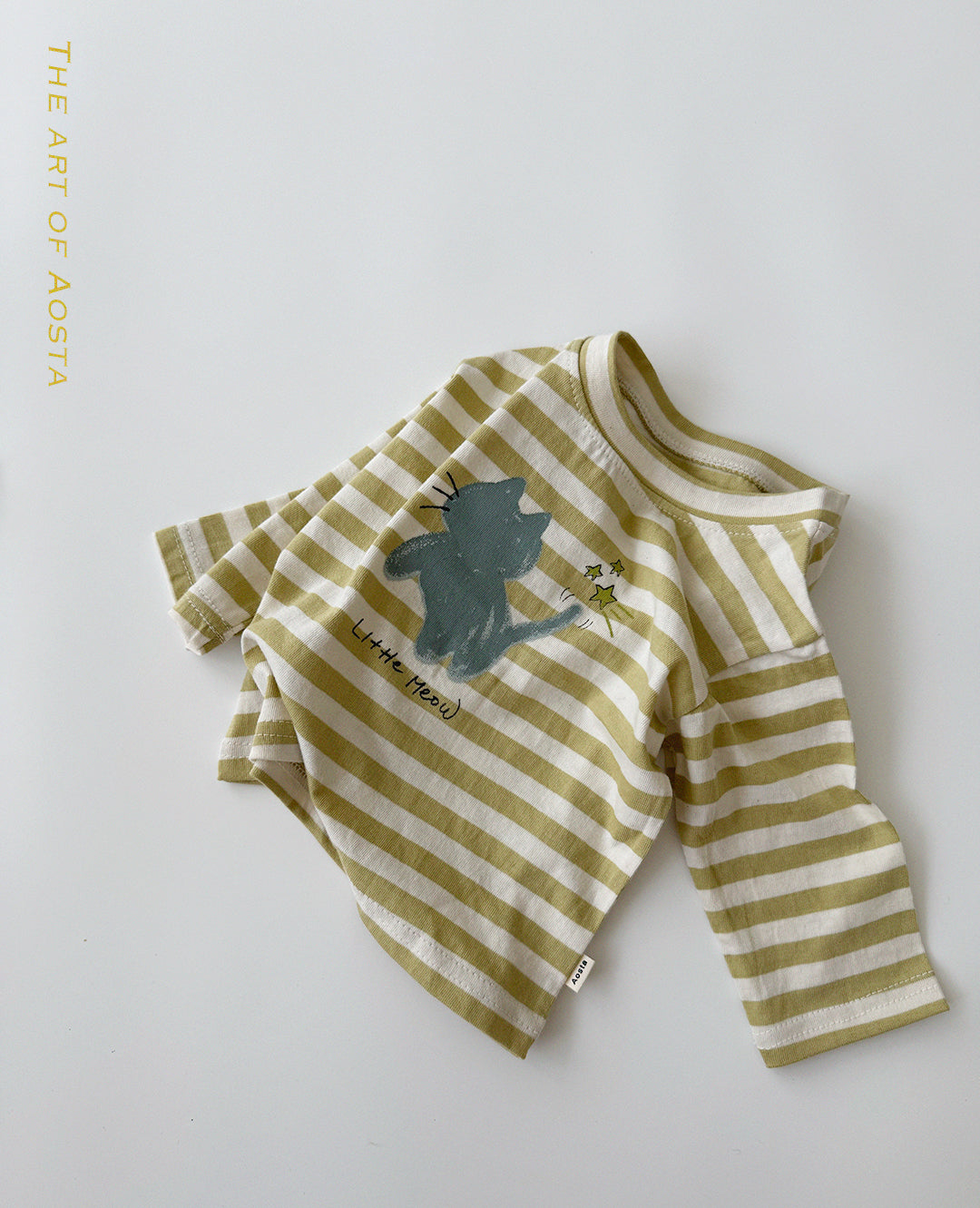 ［Aosta］Meow Stripe Tee