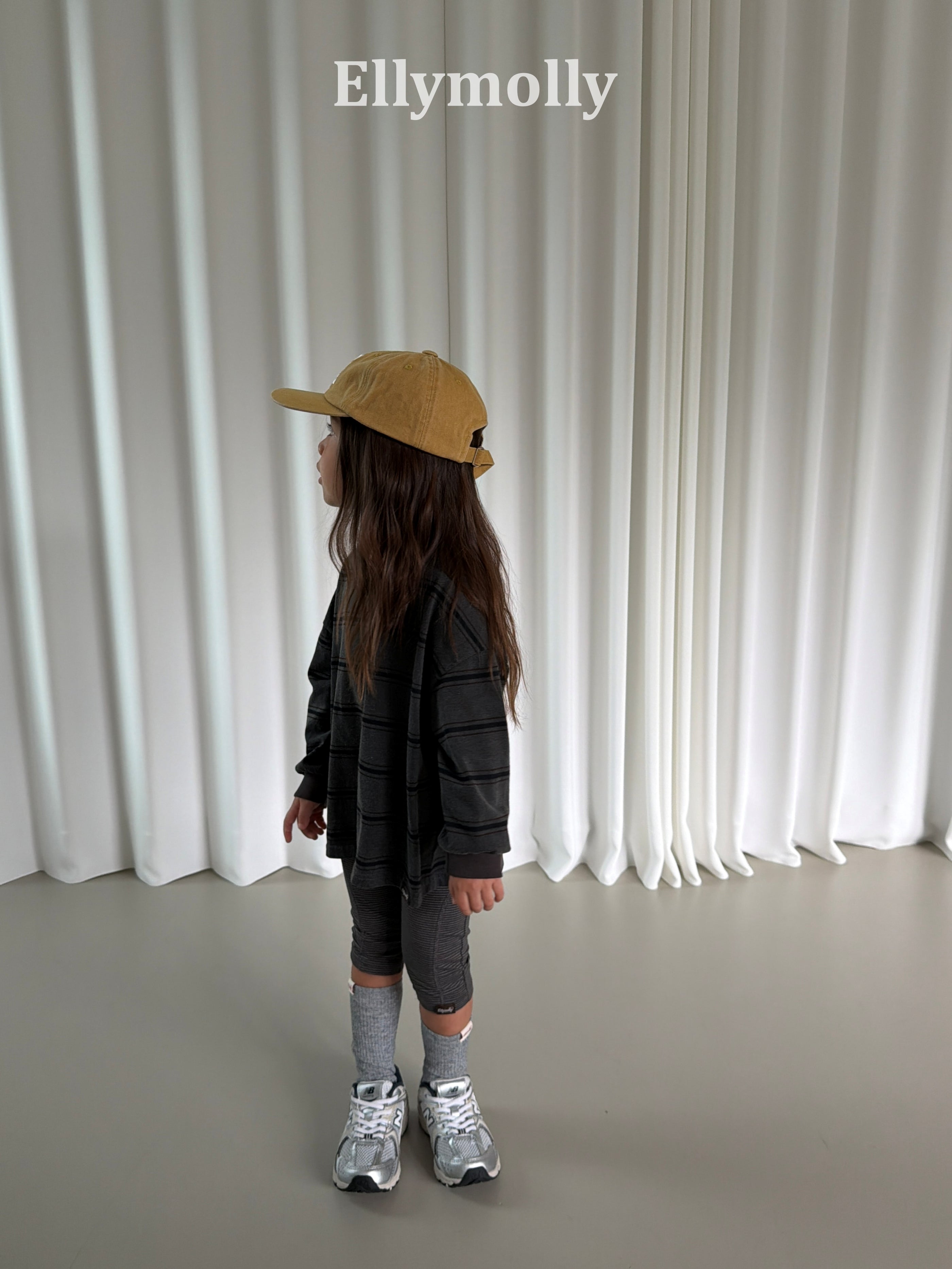 ［ELLY MOLLY］Domino stripe pigment tee