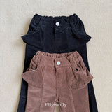 ［ELLY MOLLY］Selly peach frill flare pants
