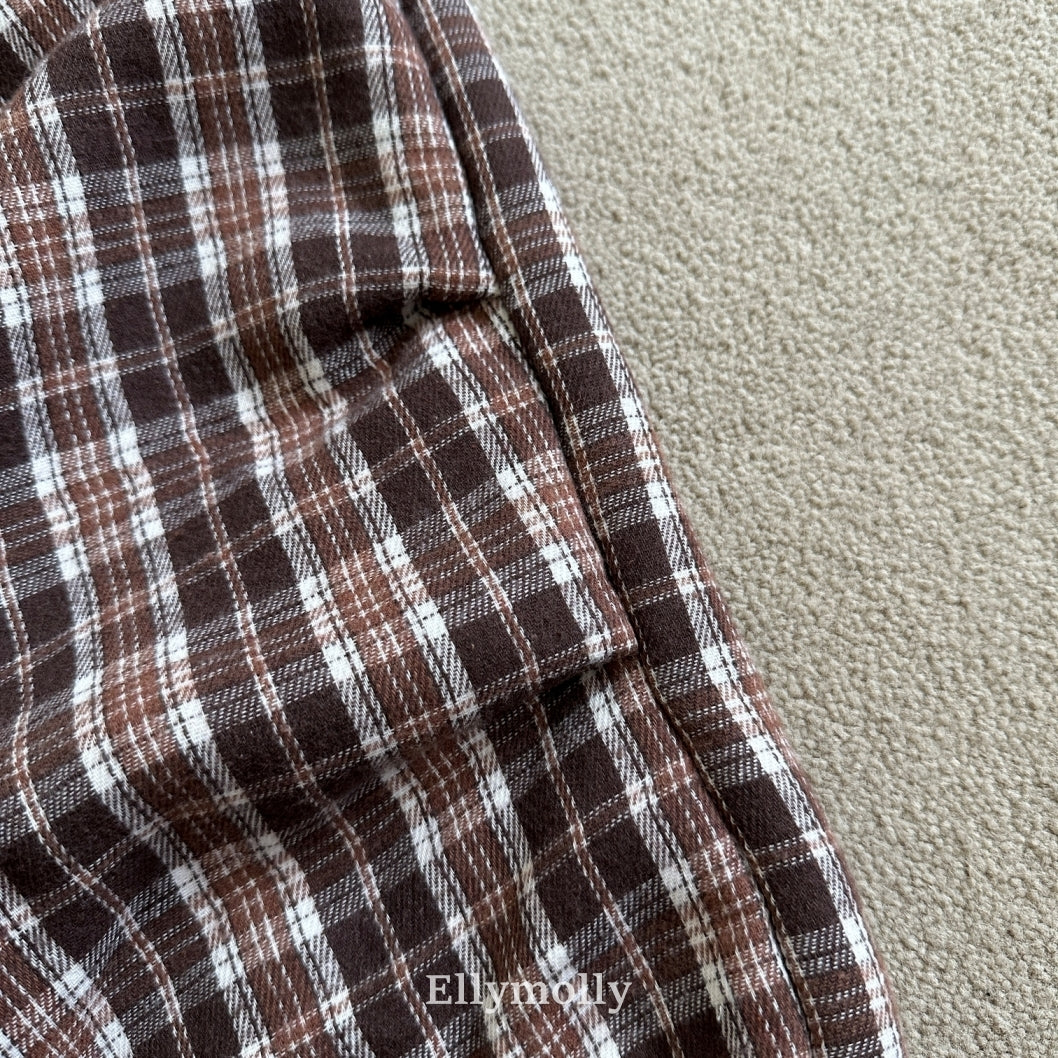 ［ELLY MOLLY］Teddy fur check pants