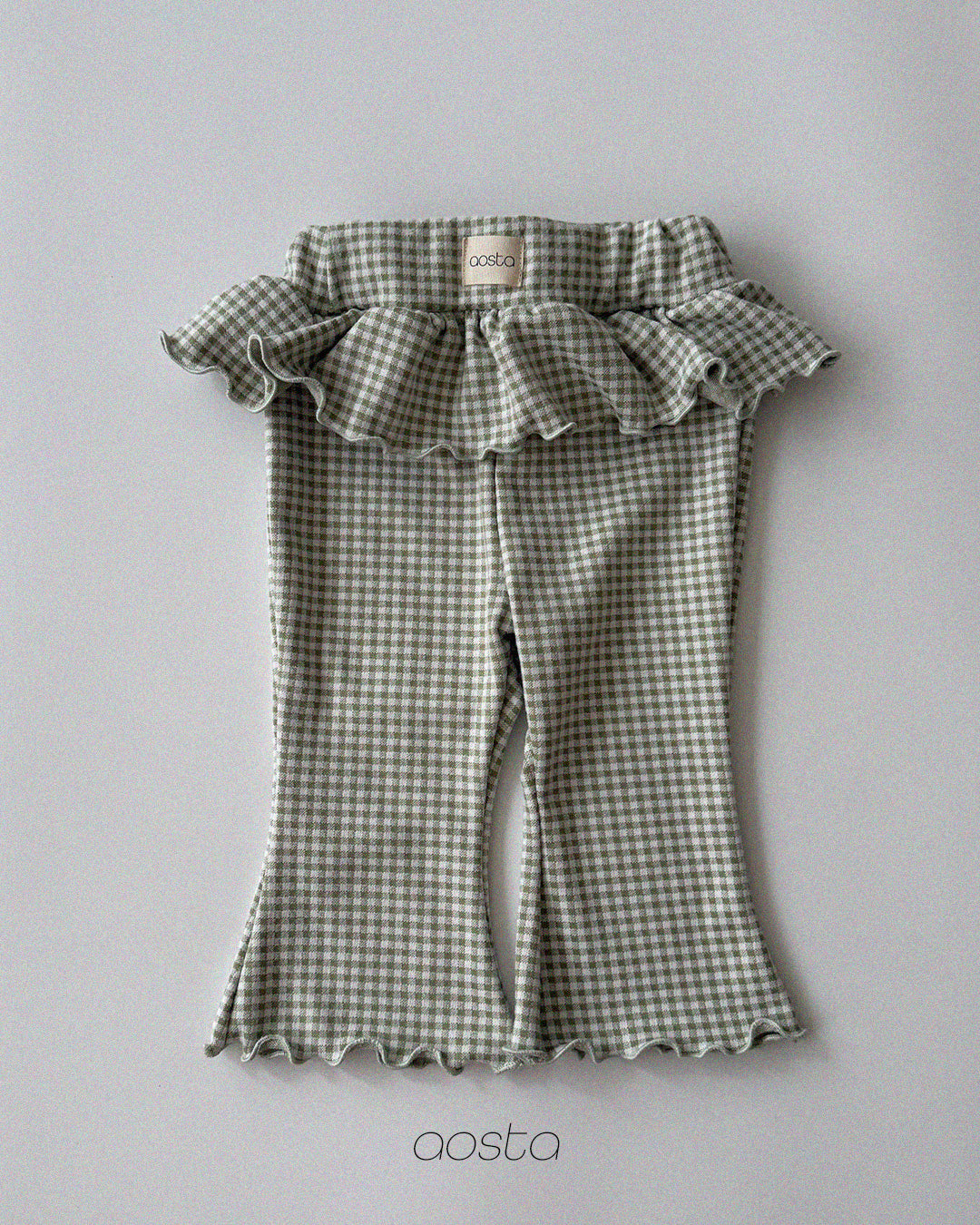 ［Aosta］Kiki Frill Check Pants