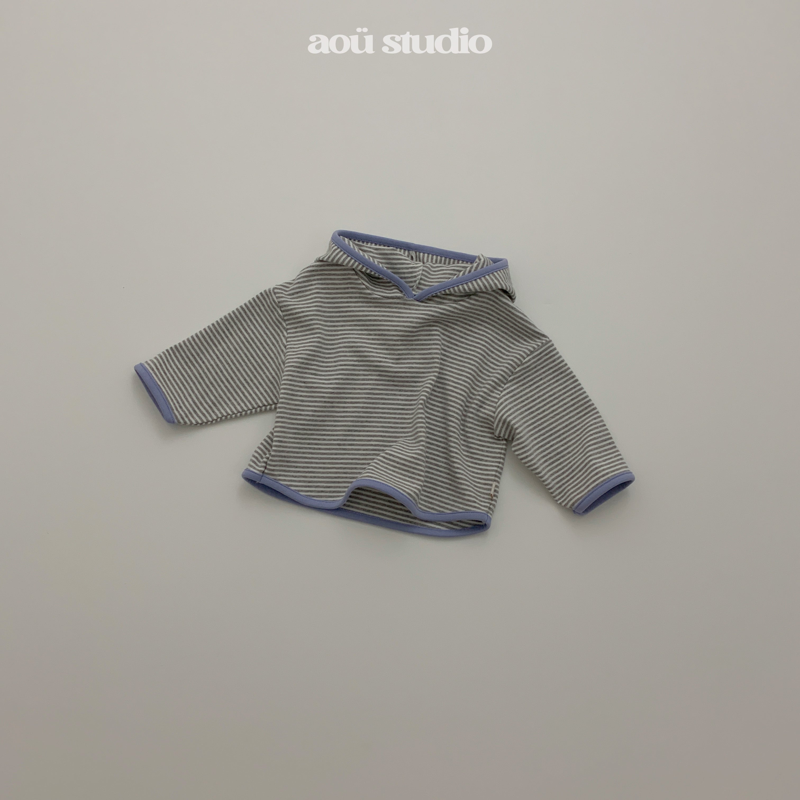 ［aou studio］Caramel stripe hoodie