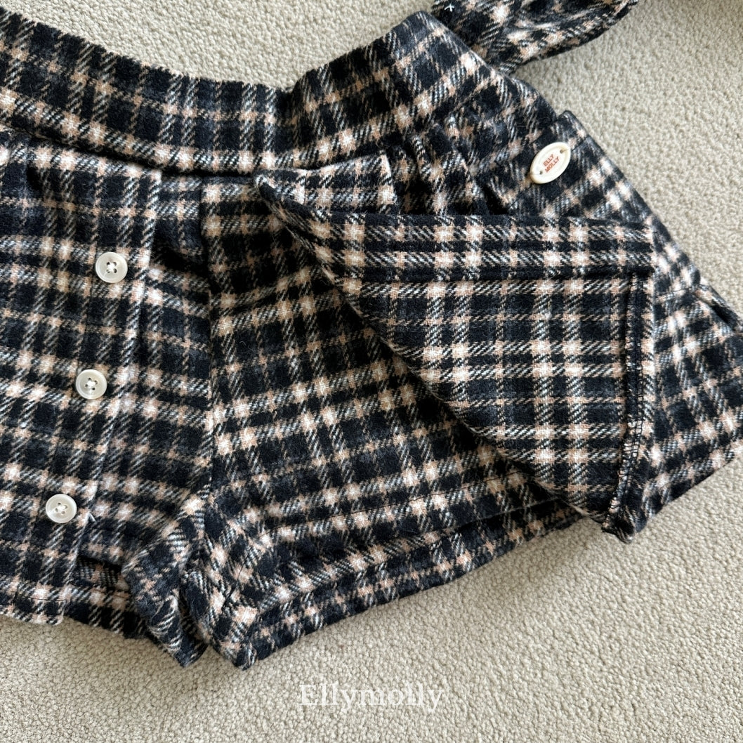 ［ELLY MOLLY］Miso check wrap pants
