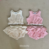 ［ELLY MOLLY］Velvet crunch vest