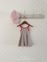Double strap stripe flare one-piece