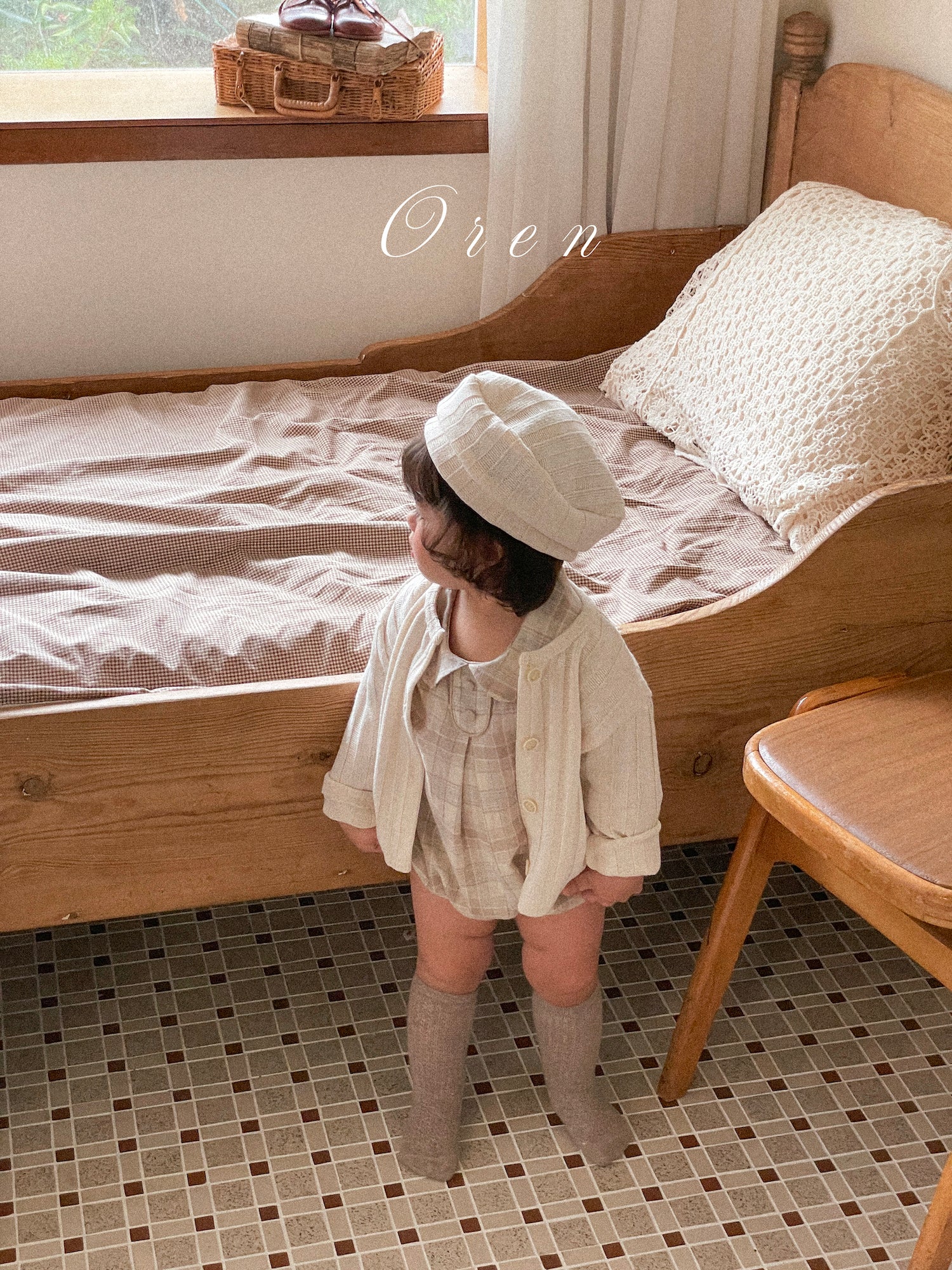 ［OREN］Allo cardigan & beret set