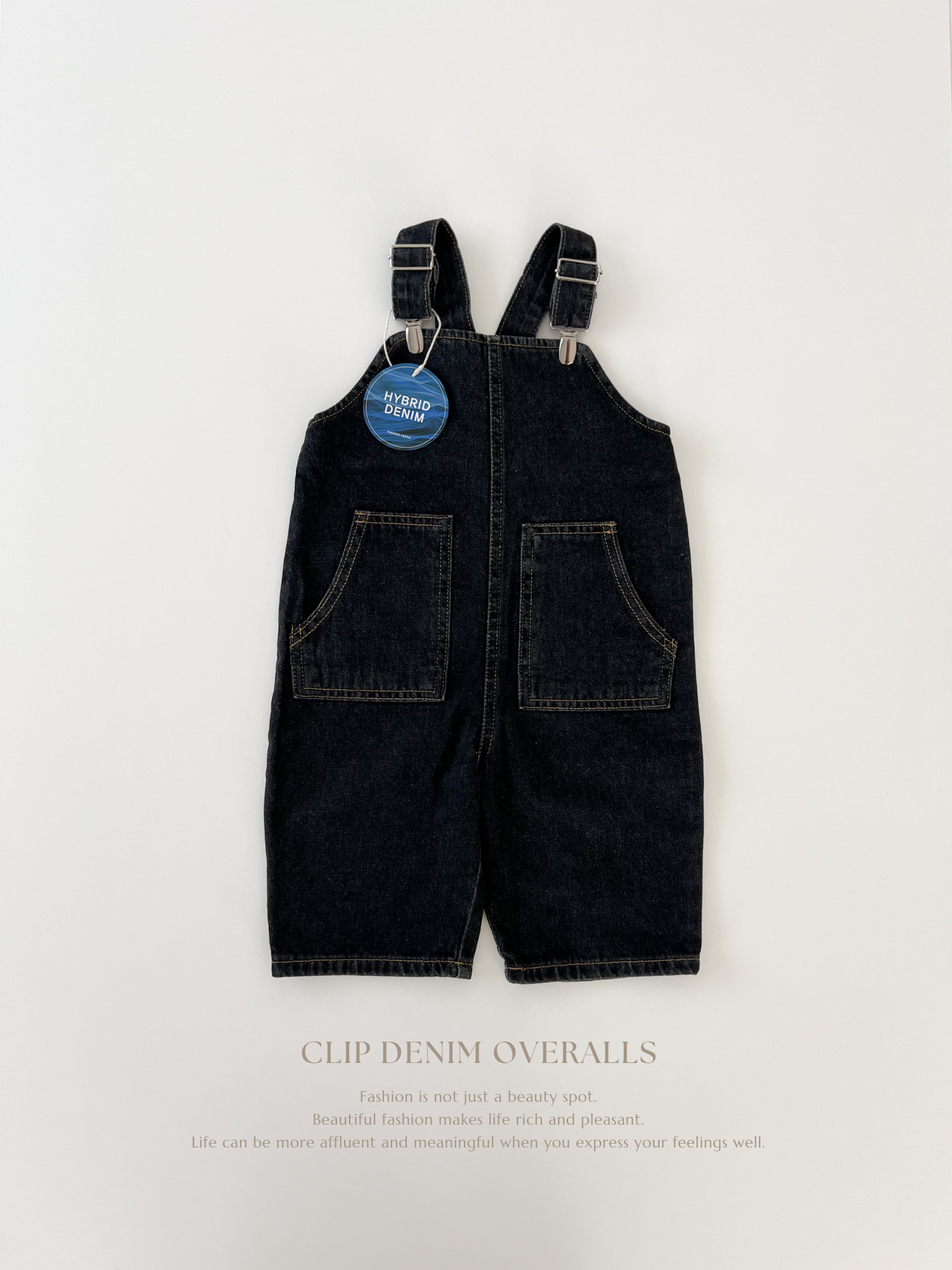 Clip denim overalls