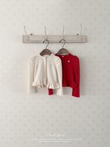 Puff frill cardigan