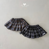 ［Lala land］Eve check pleats skirt