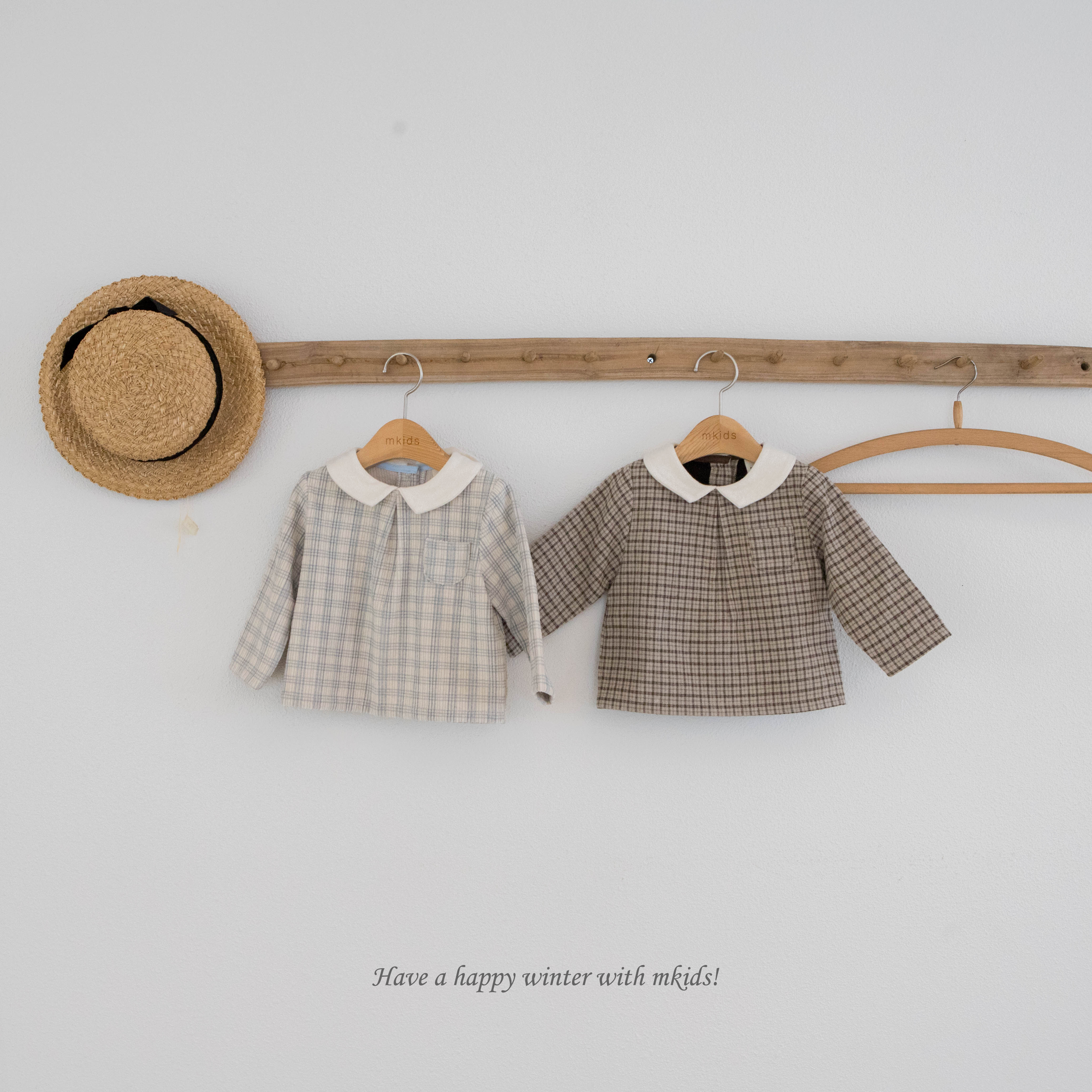 ［mkids］Billy check collar blouse