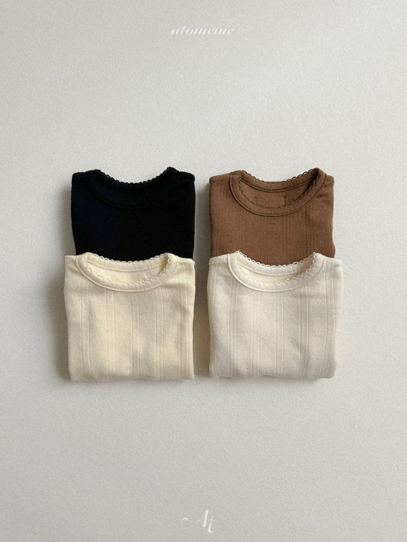 [atomeme] Eyelet Pin Stitch Tee