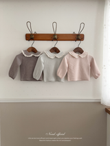 Stripe lace collar tops