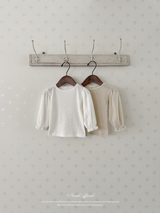 Eyelet lace puff tops
