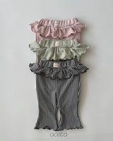 ［Aosta］Kiki Frill Check Pants