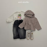 ［aou studio］Caramel stripe hoodie