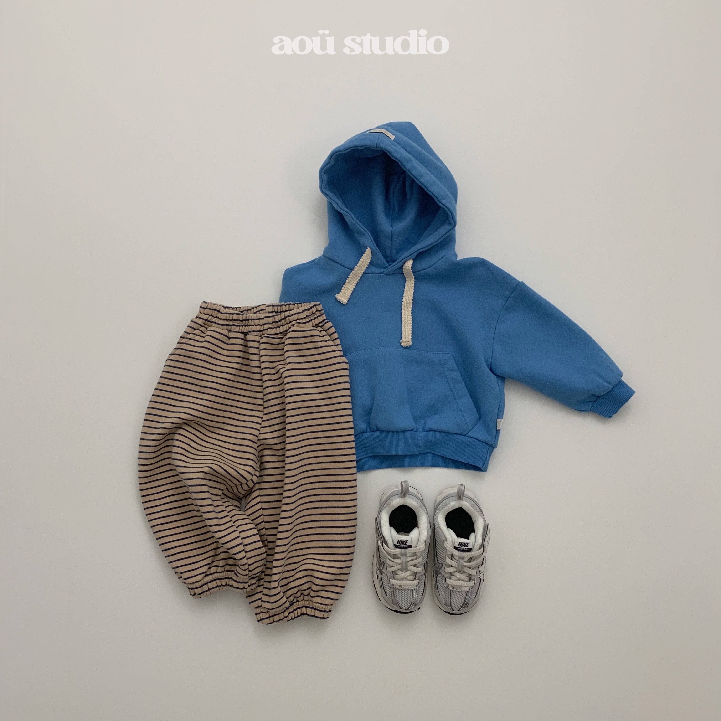 ［aou studio］Bonbon stripe jogger pants