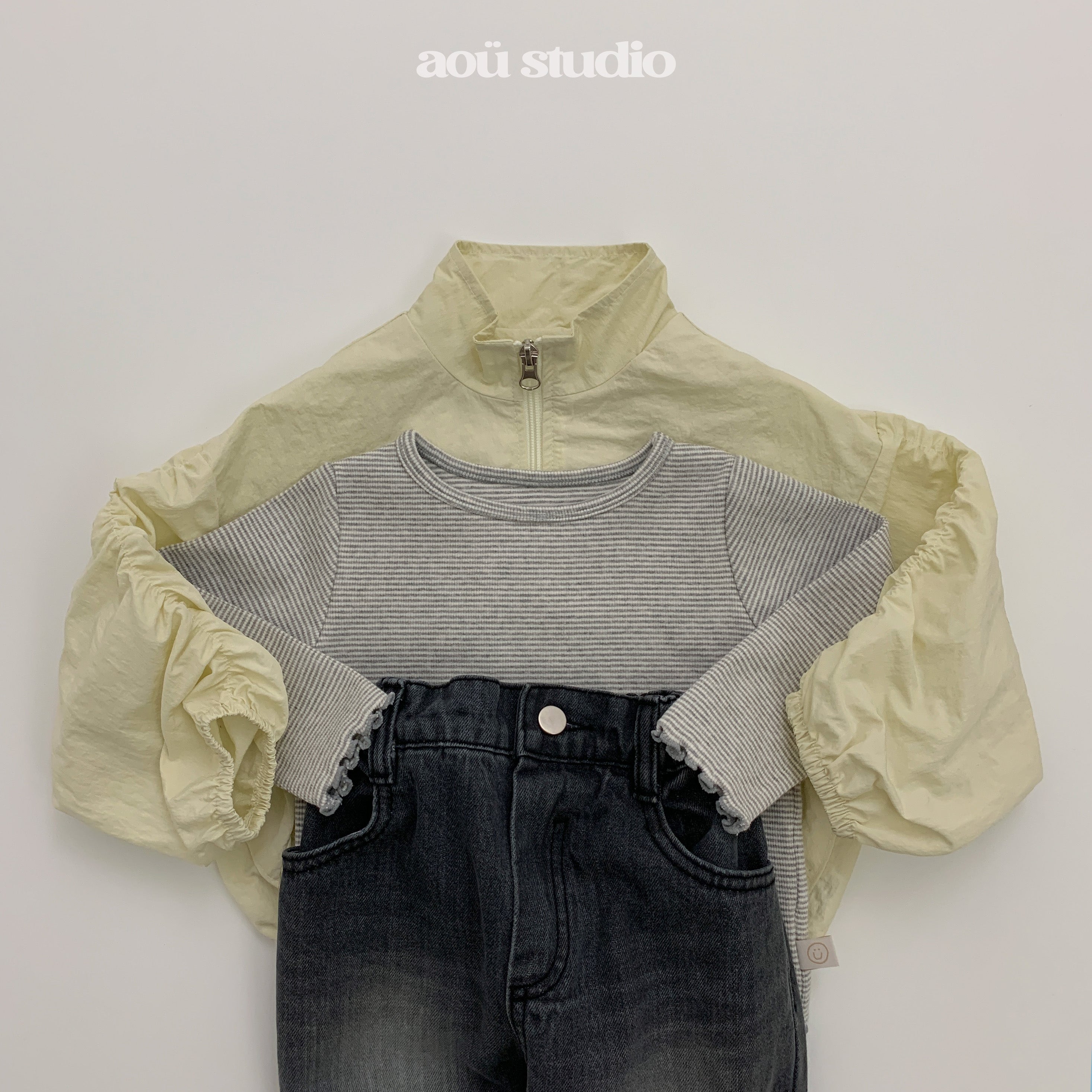 ［aou studio］Joy stripe mellow tops