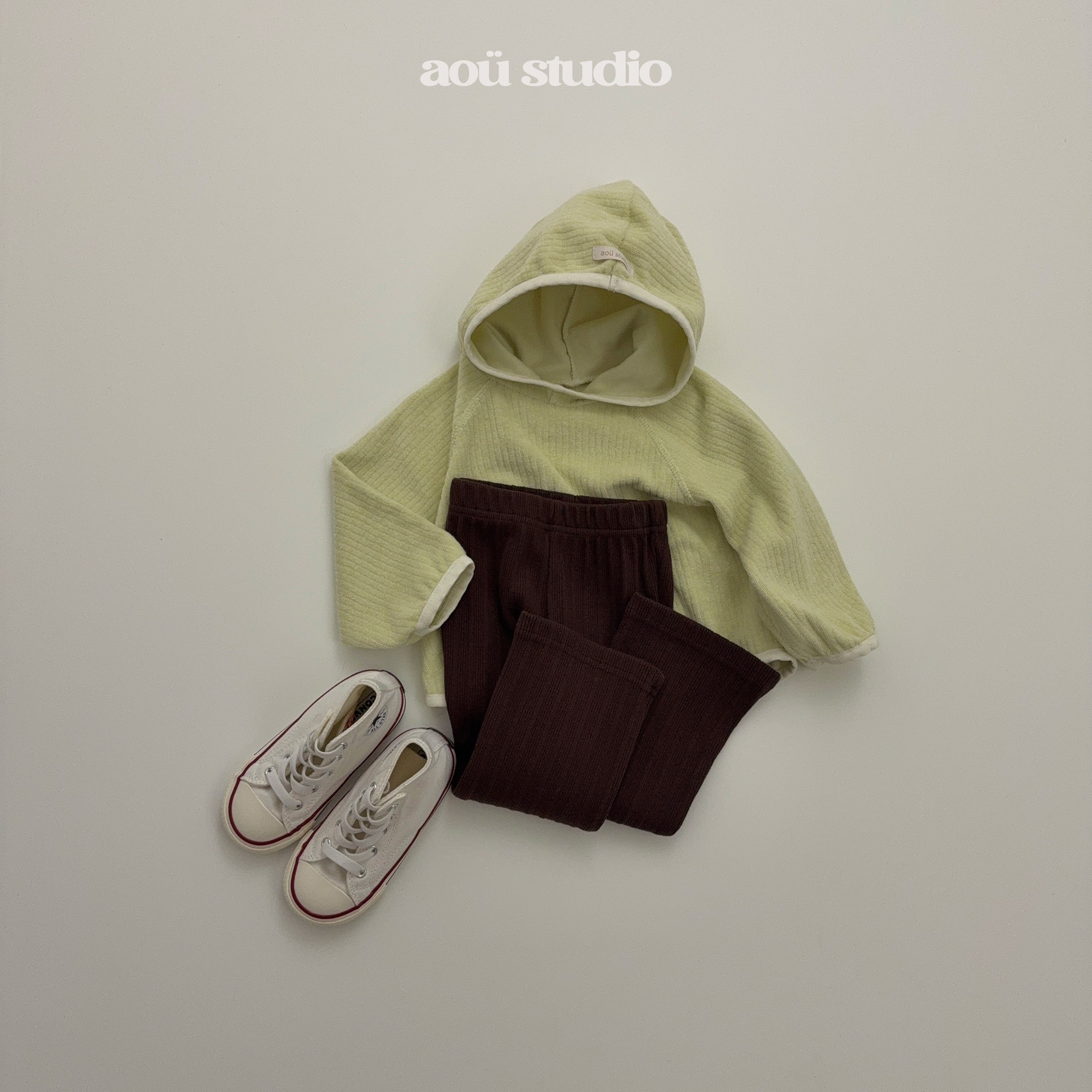 ［aou studio］Easy bi-color hoodie