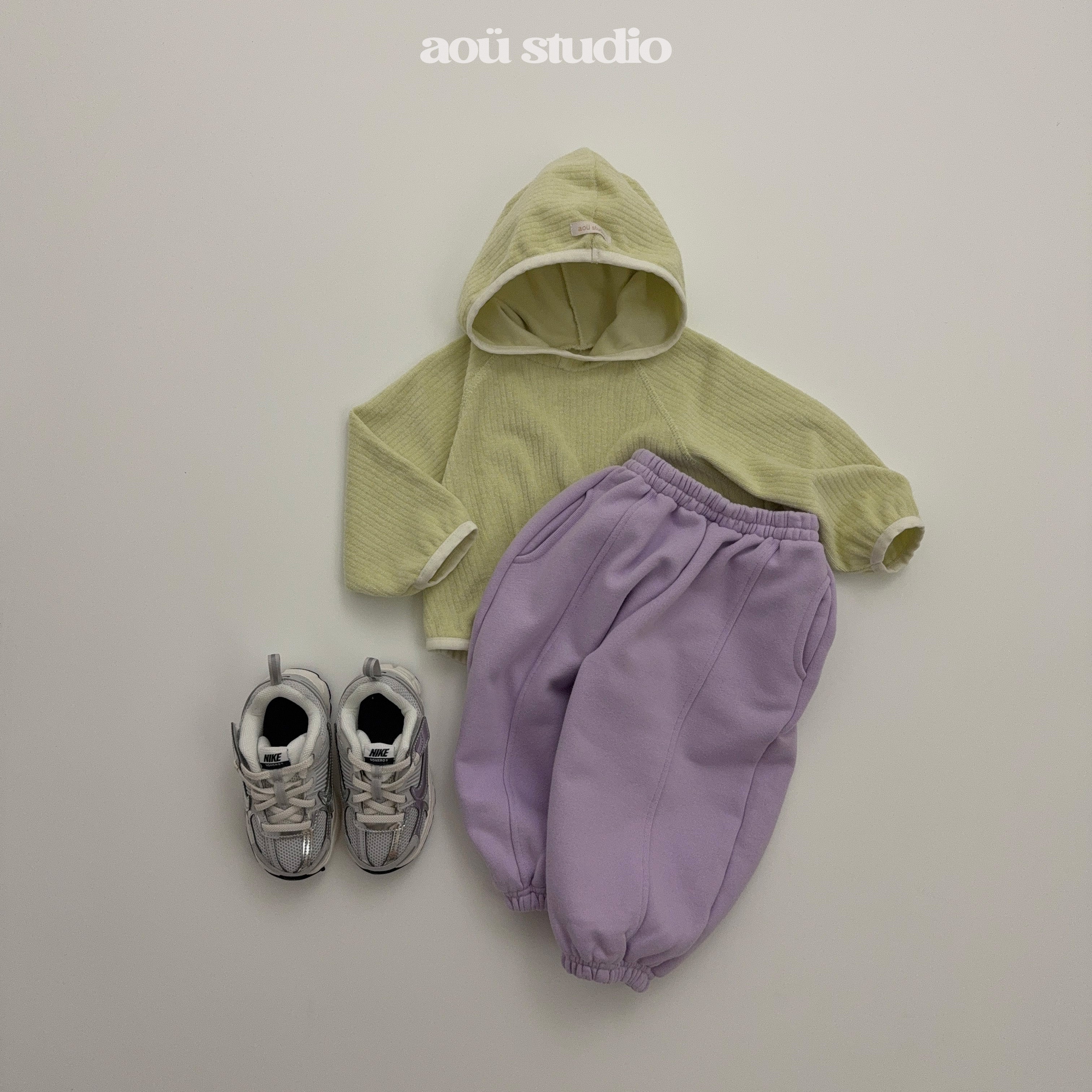 ［aou studio］Easy bi-color hoodie