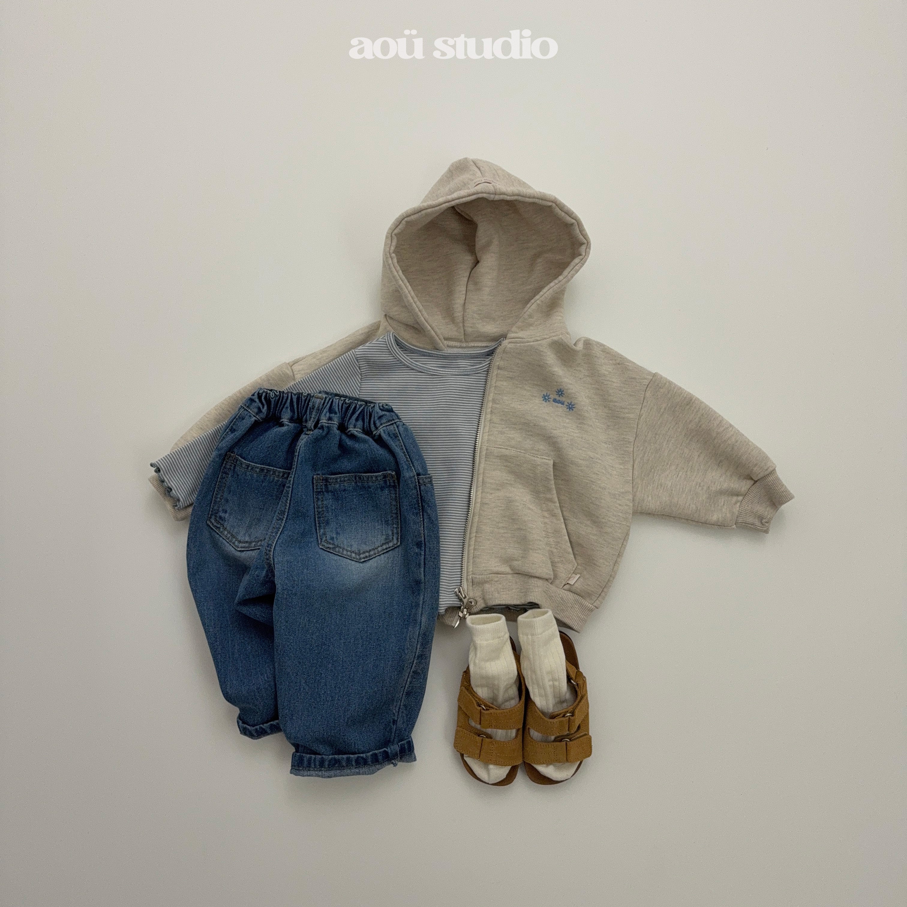 ［aou studio］Joy stripe mellow tops