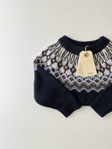 ［FUB］Fair Isle Sweater / Dark Navy